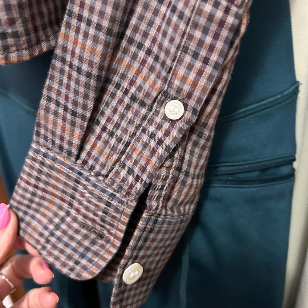 GAP Multicolor plaid Cropped Button-Down Shirt - image 7